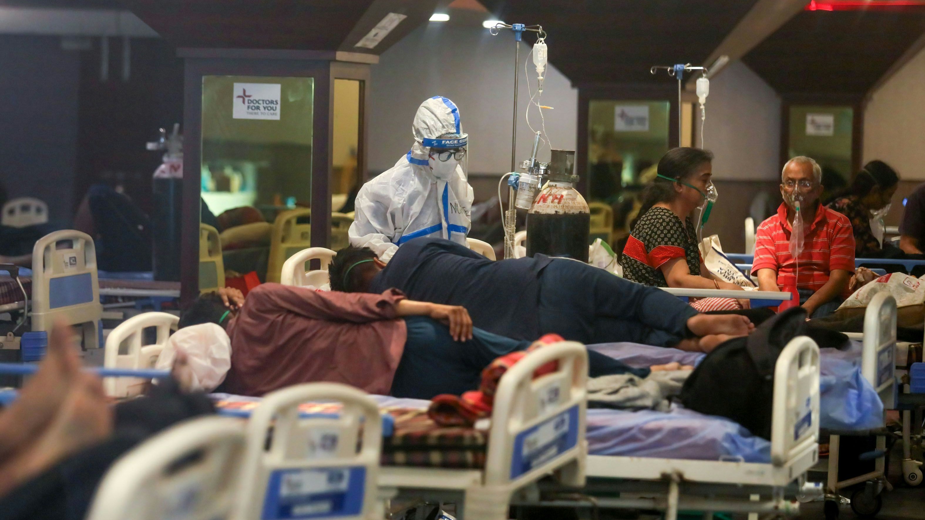 Dramatische Lage: In den indischen Krankenhäusern fehlt es an Sauerstoff und Krankenhausbetten. Foto: dpa/Sharma