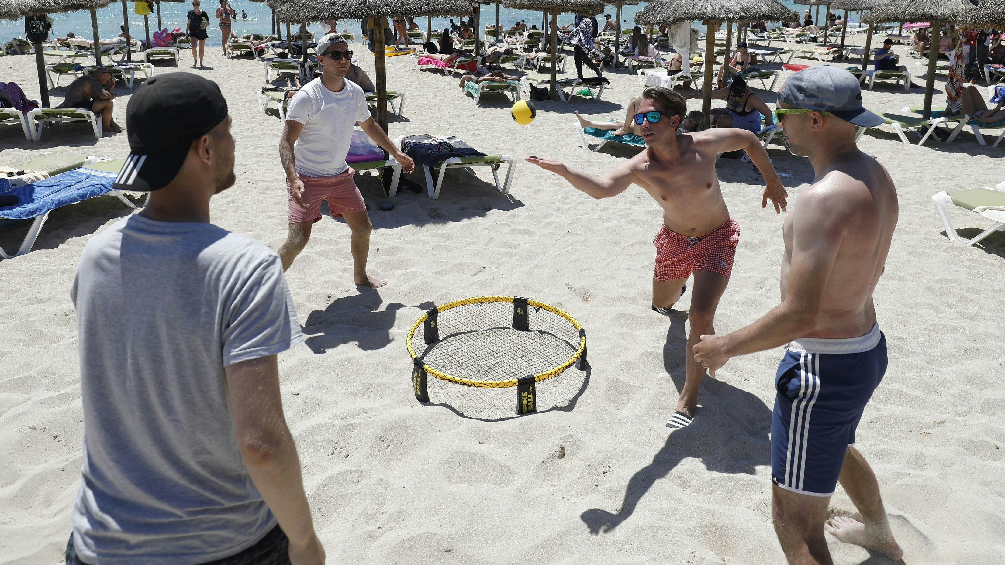 Trendsport: Spikeball kann am Strand, auf der Wiese oder in der Halle gespielt werden – und künftig auch beim SV Hansa.&nbsp; &nbsp;Symbolfoto: dpa/Margais