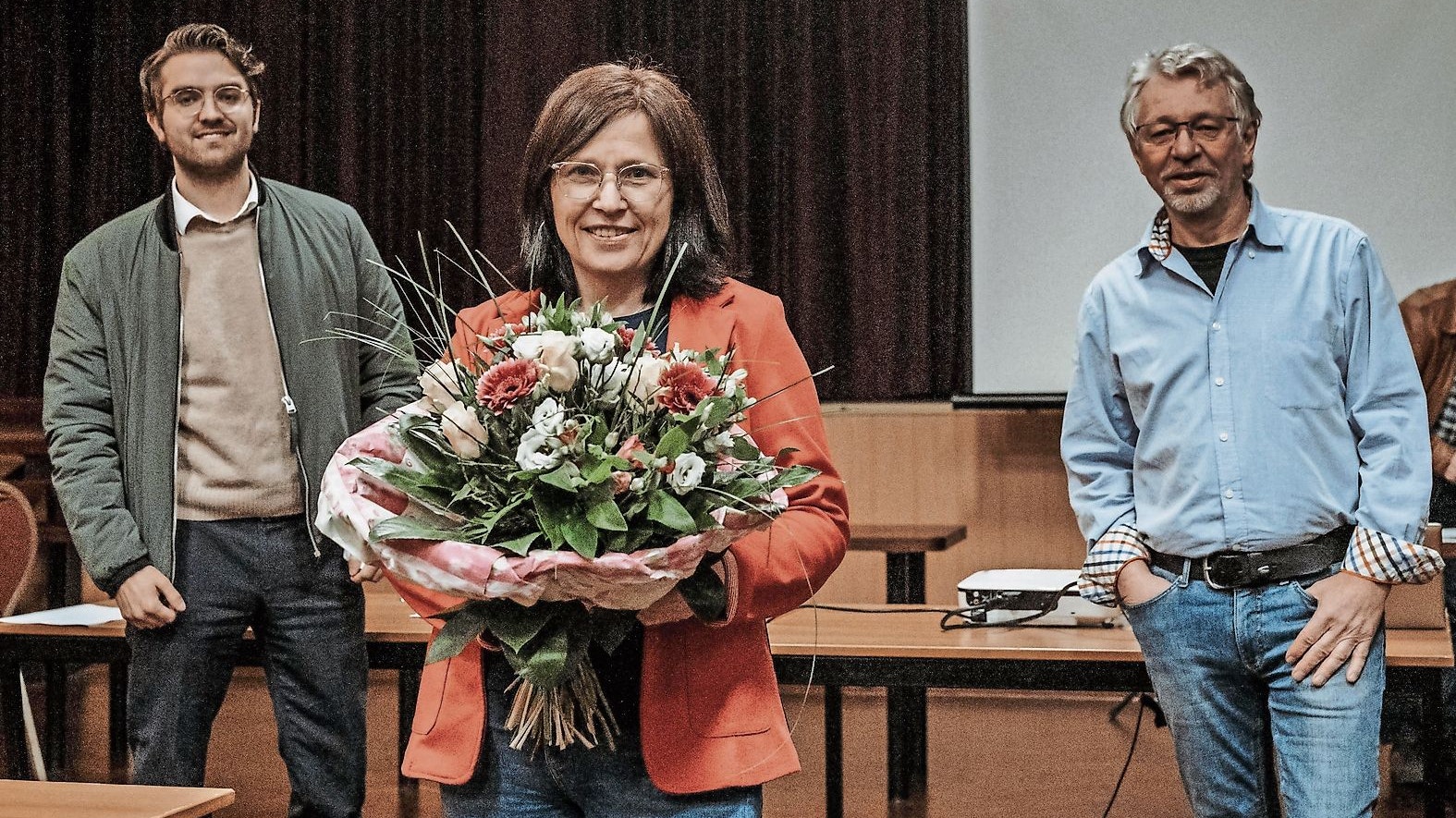 Nominierung (von links): Jan Oskar Höffmann (SPD), Kandidatin Christiane Priester und Michael Jäger (Grüne).Foto: © „Buntes Cloppenburg“