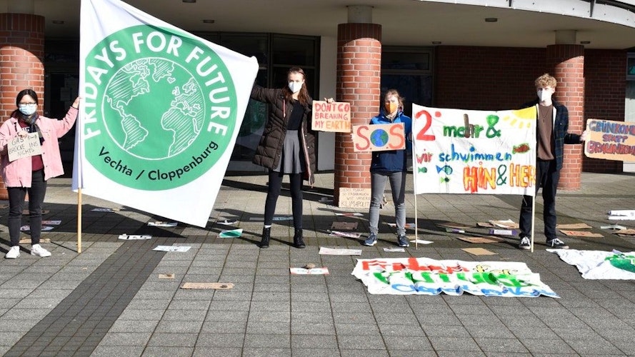Klimastreik: Fridays for Future demonstrierte zuletzt im Frühjahr in kleiner Form in Cloppenburg.  Archivfoto: Scholz