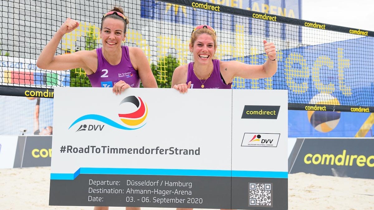 Geschafft! Christine Aulenbrock (links) und Sandra Ferger nach der DM-Qualifikation in Düsseldorf. Foto: Kurth