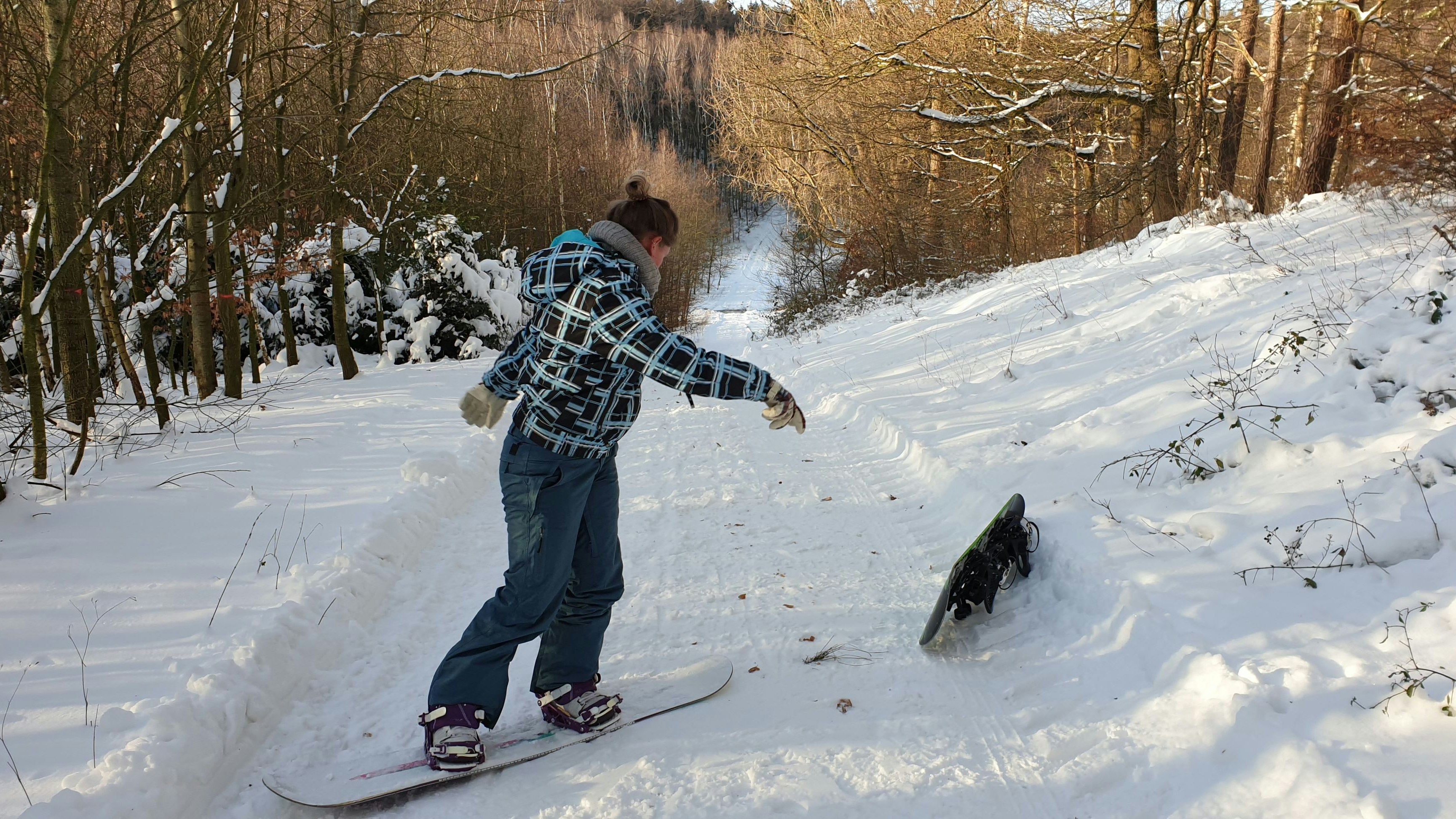 Snowboard-Einheit: Marion Rusche in den Dammer Bergen. Fotos: TuS Neuenkirchen