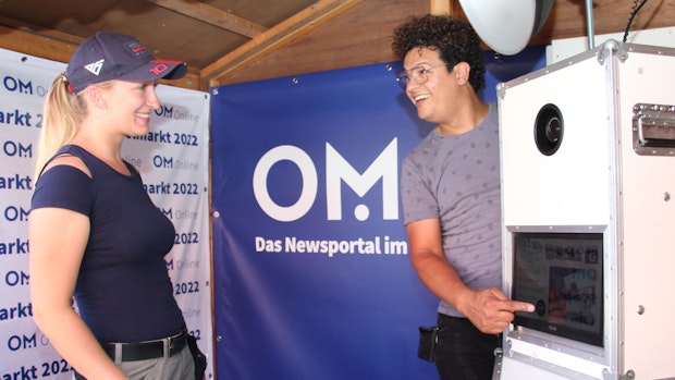 Die OM-Online-Fotobox auf dem Dammer Carneval