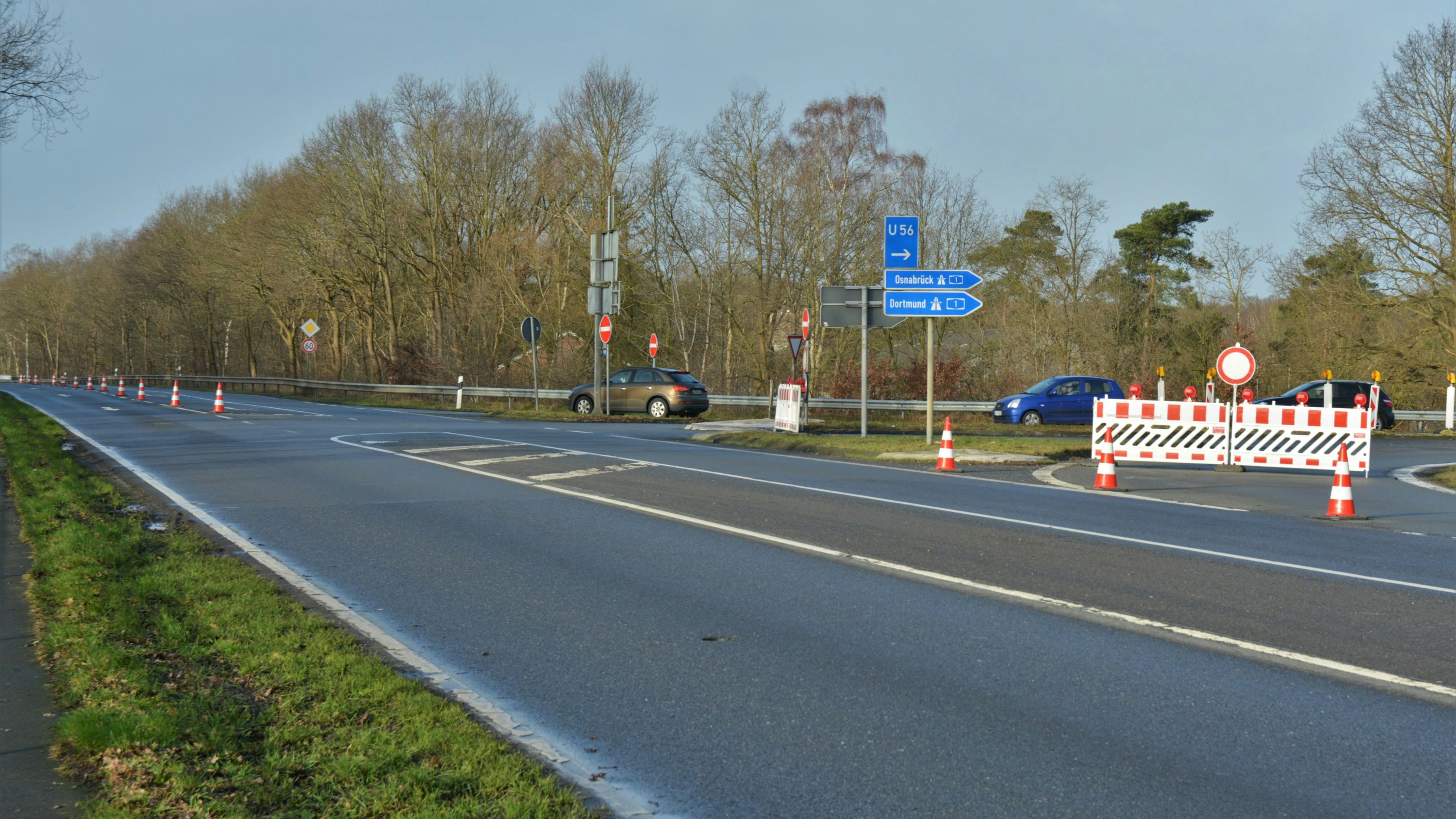 Bis Sonntagmittag gesperrt: die Autobahn A1 zwischen Neuenkirchen/Vörden und Holdorf. Foto: E.Wenzel