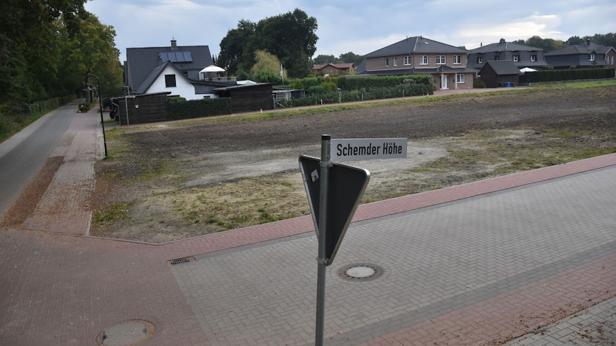 Die Gemeinde Steinfeld favorisiert ein Grundstück an der Ecke Schemder WegSchemder Höhe für den Bau einer fünften Kindertagesstätte. Foto: Timphaus