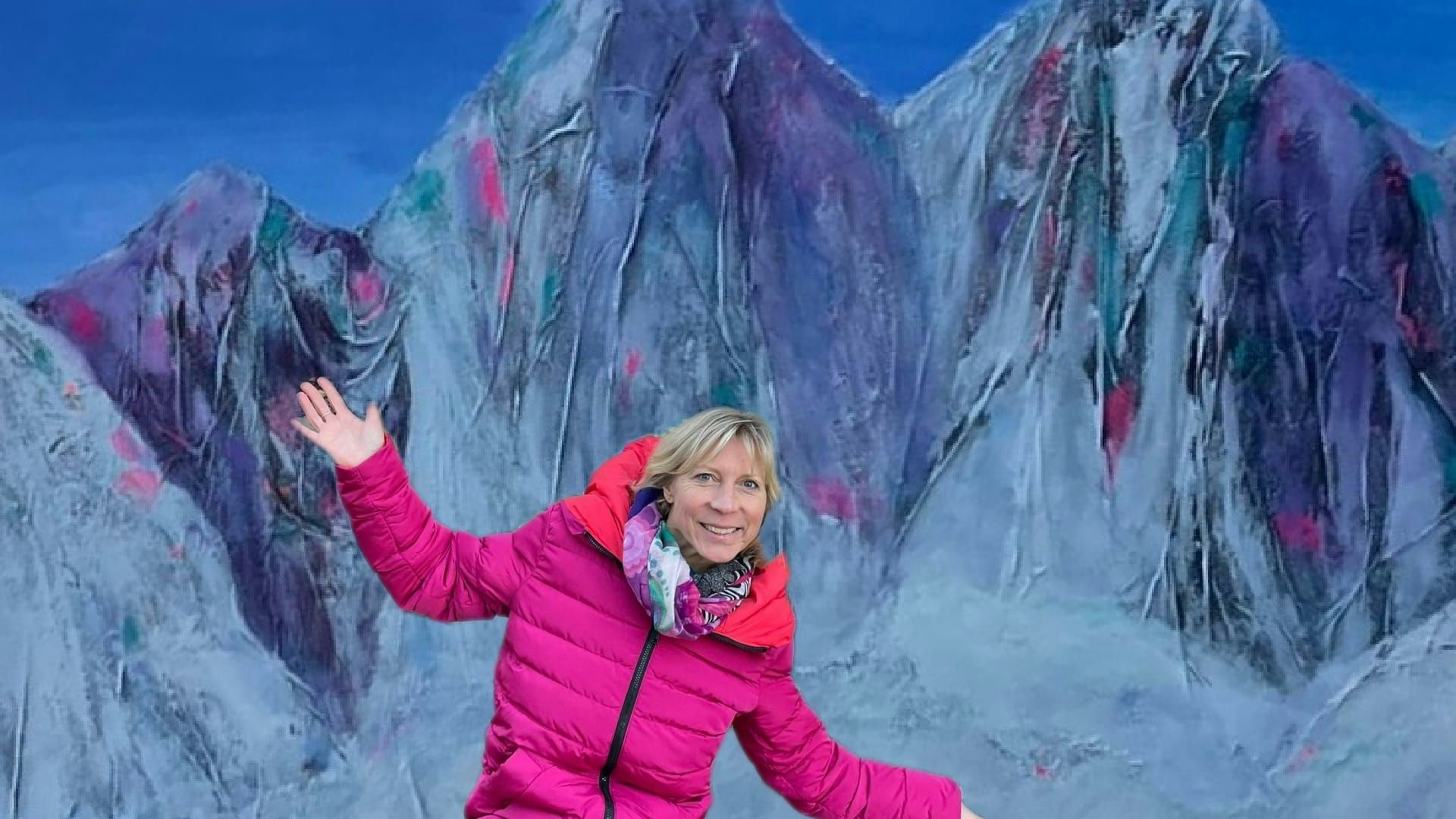 Bergkulisse: Per Photoshop hat sich Steffi Taubenheim in ihr eigenes Werk versetzt. Foto: Taubenheim