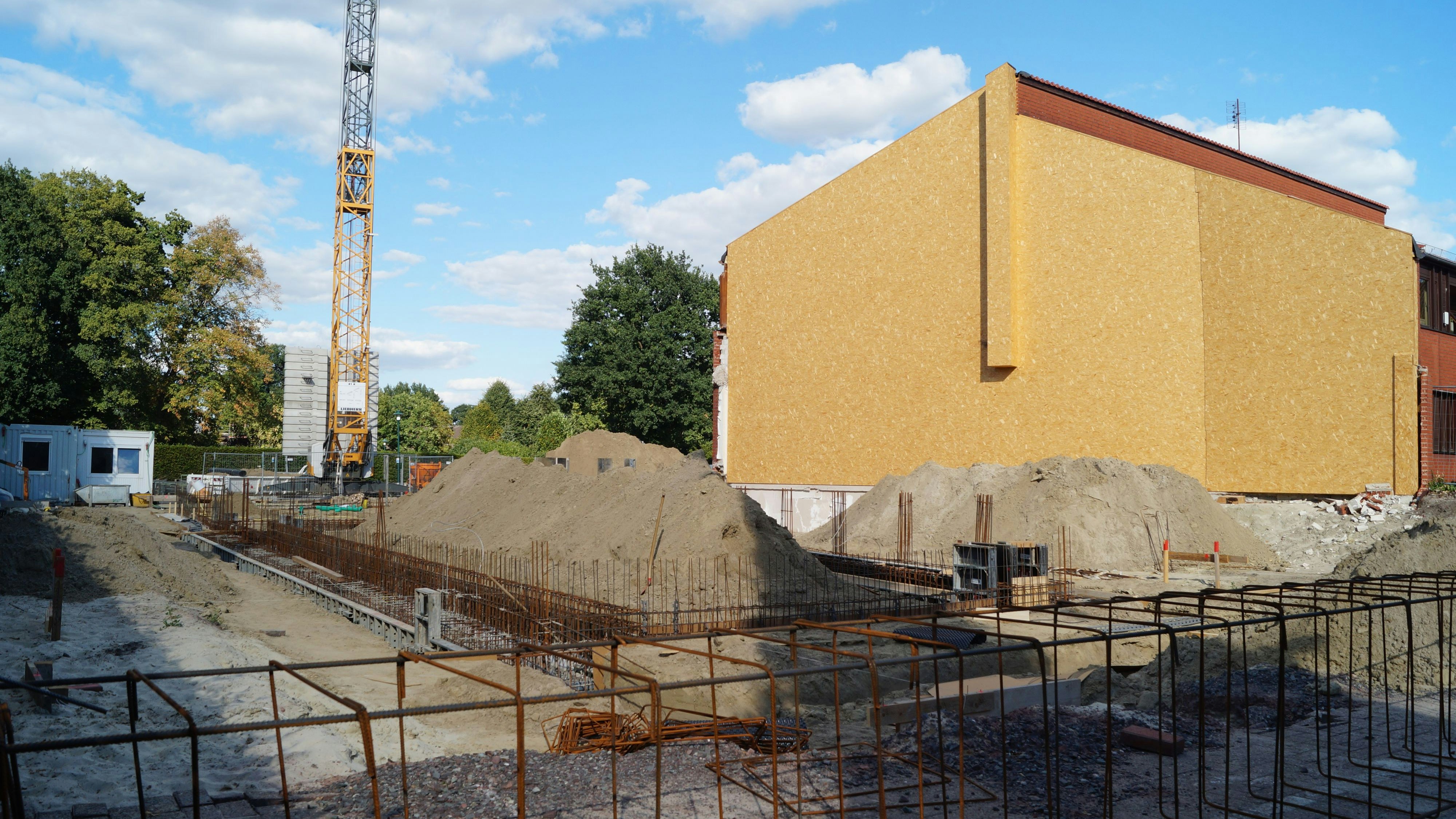 Baustelle: Der Rathaus-Neubau schreitet voran. Foto: C. Meyer