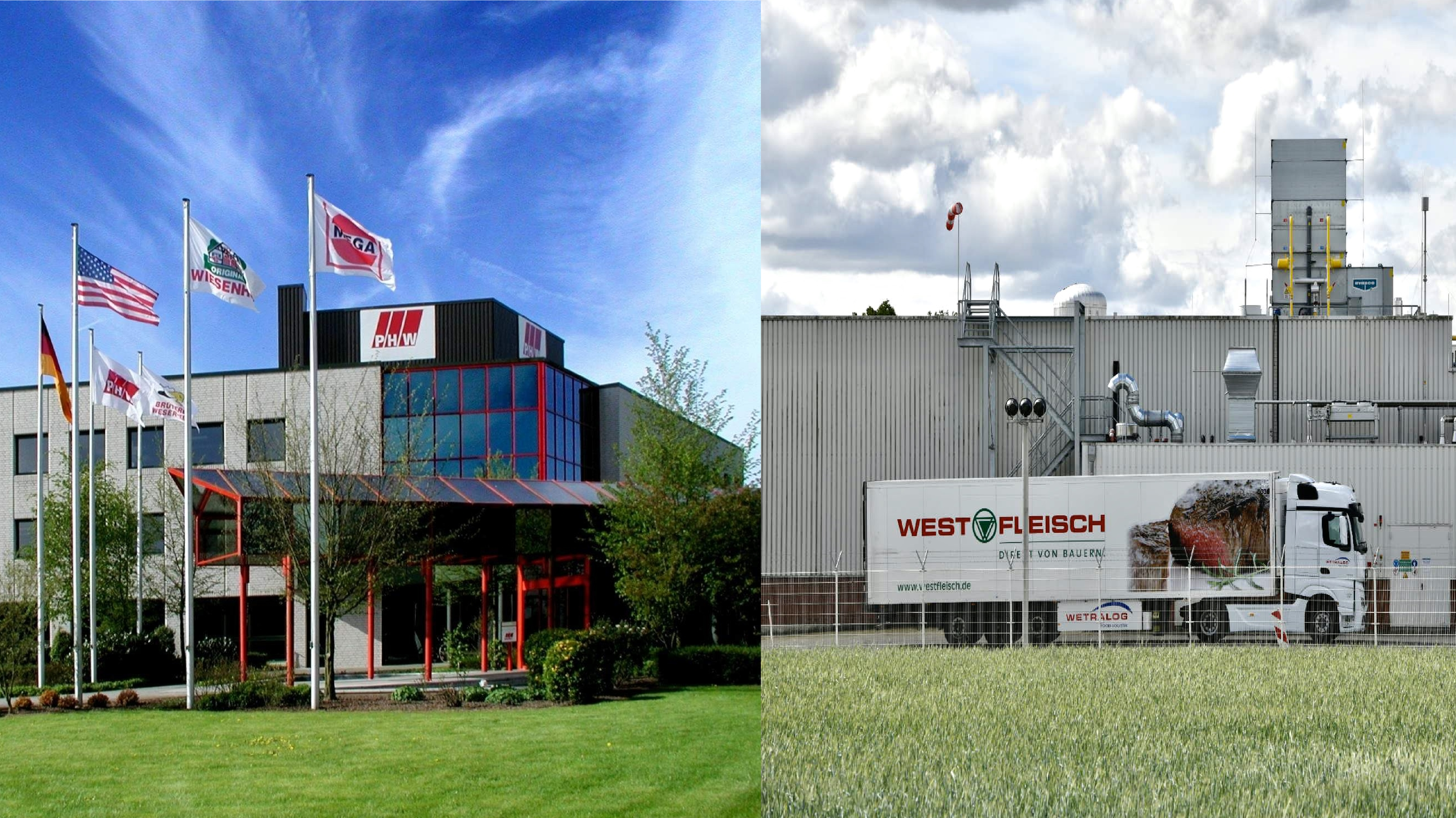 Vor Veränderungen: Die PHW-Gruppe aus Rechterfeld (links) und der Standort Bakum von Westfleisch (rechts). Fotos: Archiv