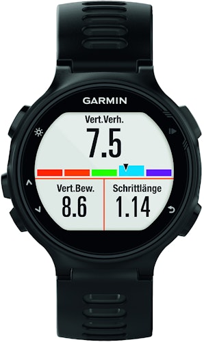 Die Sportuhr Garmin Forerunner 735XT liefert zahlreiche Daten zur Laufeffizienz und kann gleichzeitig als smarter Fitnesstracker im Alltag verwendet werden. Foto: Hersteller