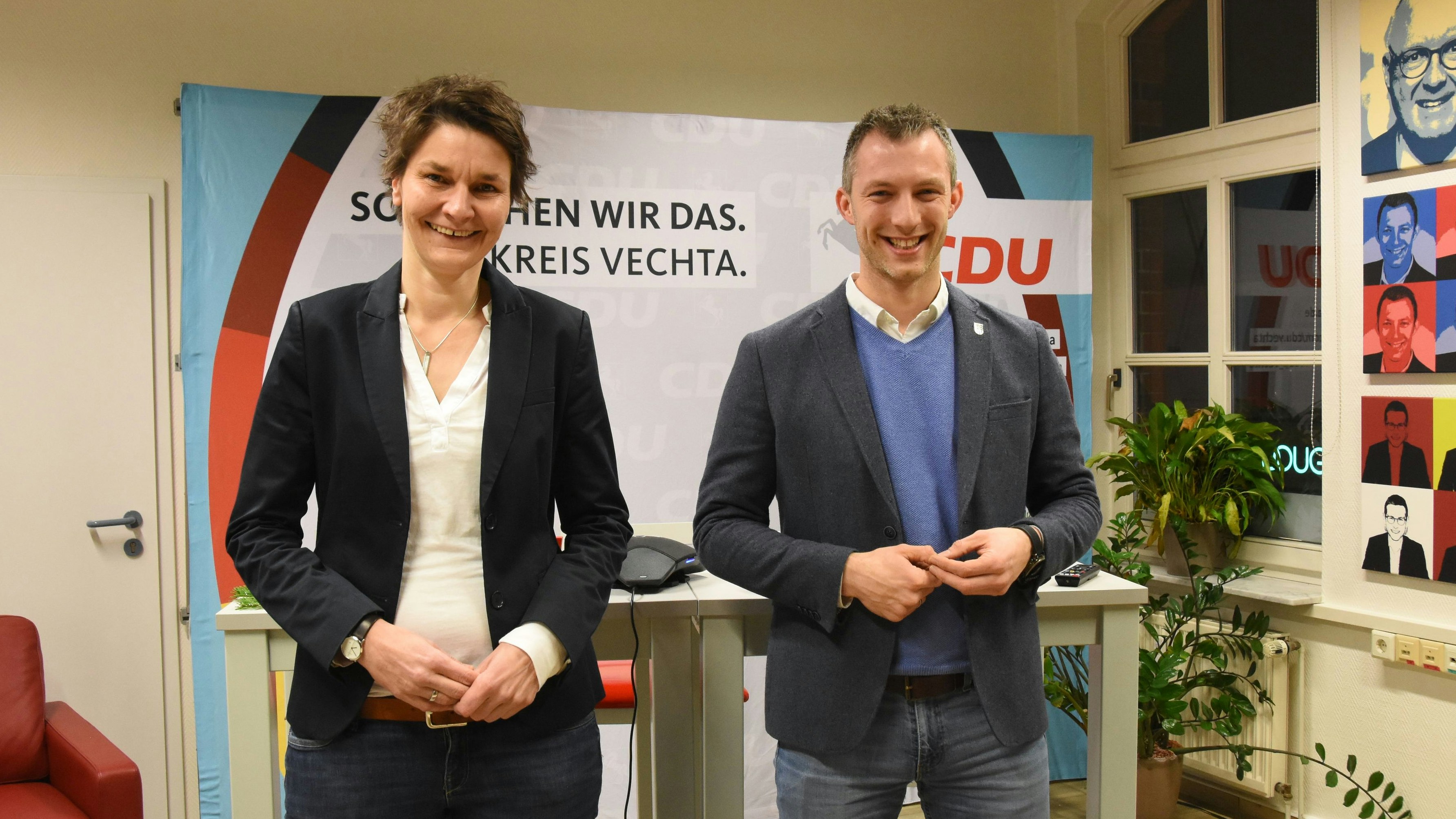 Konkurrenten um die Kandidatur: (von links) Carolin Gieshop und André Hüttemeyer. Foto Tzimurtas