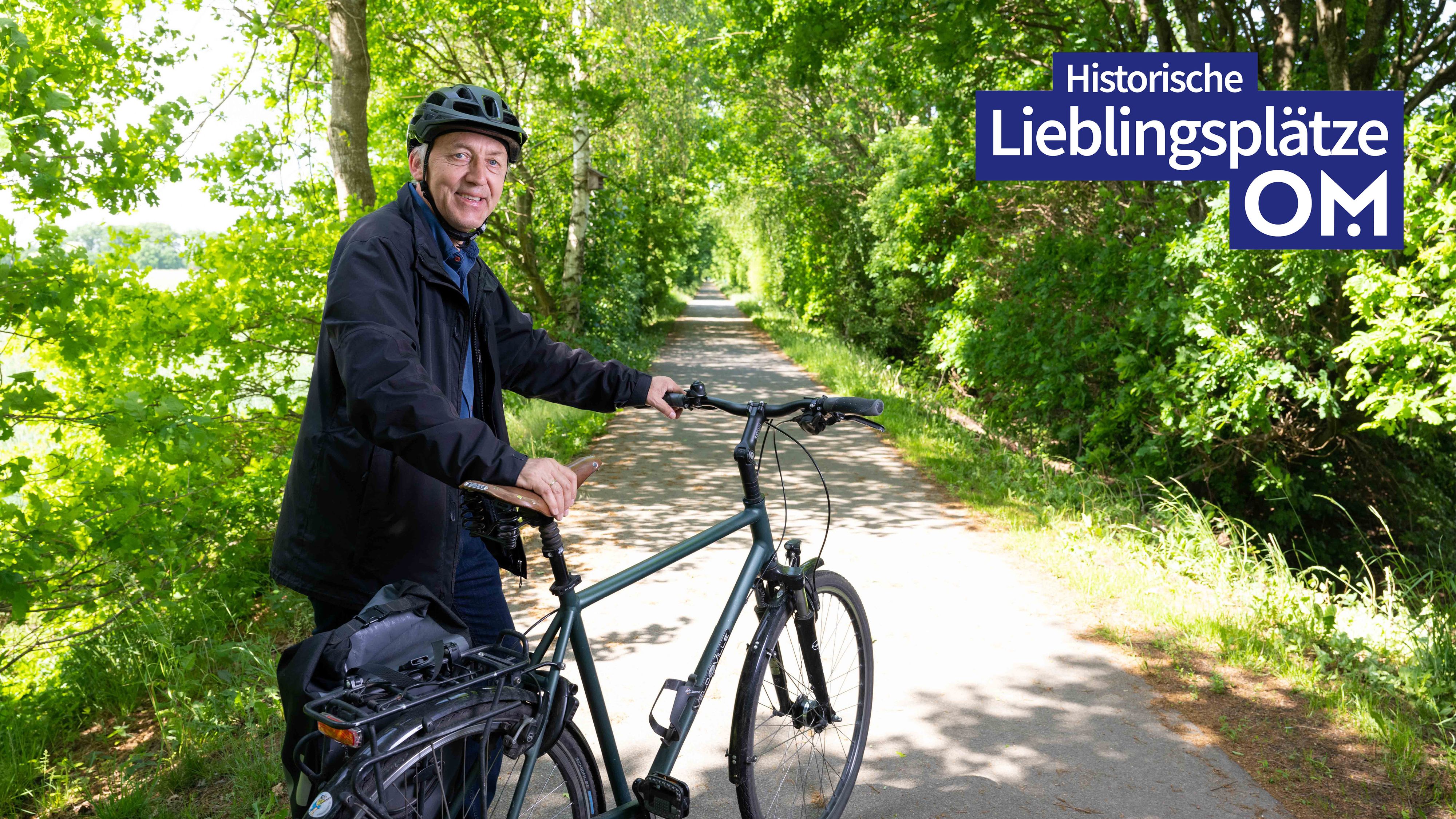 Beinahe jeden Tag auf dem „Alten Bahndamm“ unterwegs: Willi Baumann genießt das Radfahren auf dem alleeartigen Weg abseits der B 69. Foto: M. Niehues