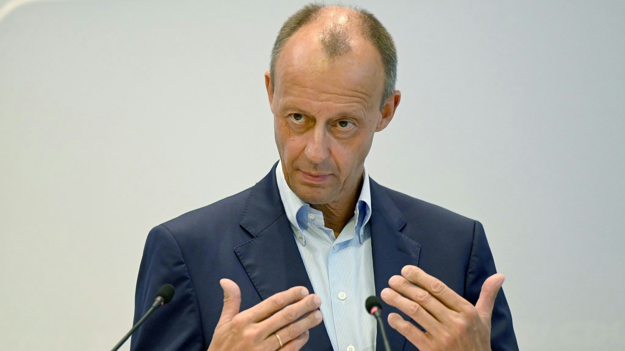 Friedrich Merz will keine Kampfabstimmung auf einem Bundesparteitag mehr. Foto: Bernd Weißbrod / dpa