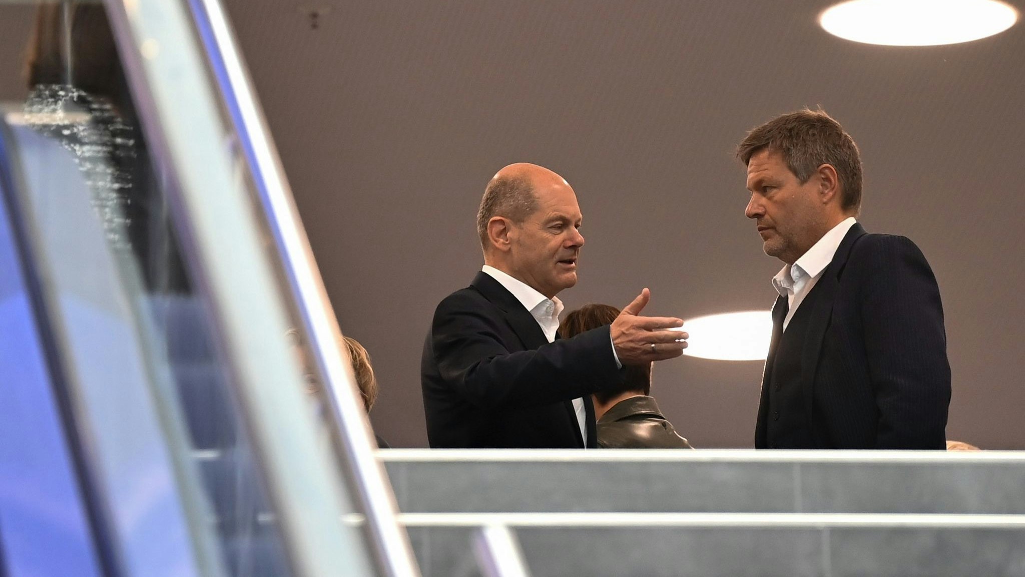 SPD-Kanzlerkandidat Olaf Scholz (l.) und Grünen-Vorsitzender Robert Habeck. Foto: Britta Pedersen / dpa