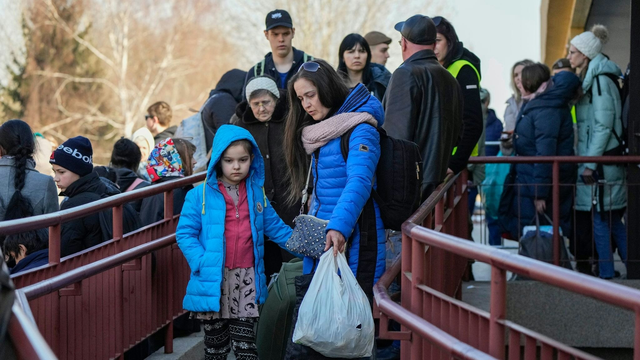Ukrainische Flüchtlinge kommen im polnischen Przemysl an. Foto: dpa