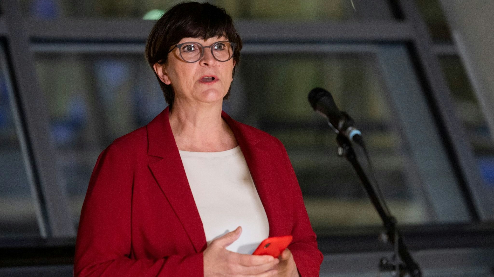Die SPD-Bundesvorsitzende Saskia Esken in Berlin. Foto: dpa/Gateau