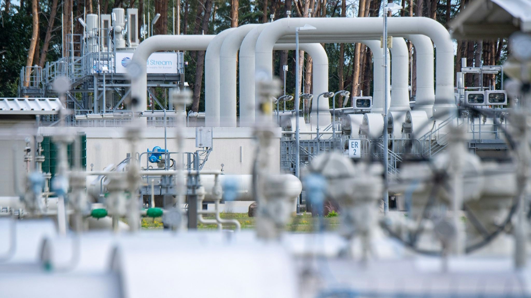 Die Gasempfangsstation der Ostseepipeline Nord Stream 1 im mecklenburgischen Lubmin. dpa/Sauer