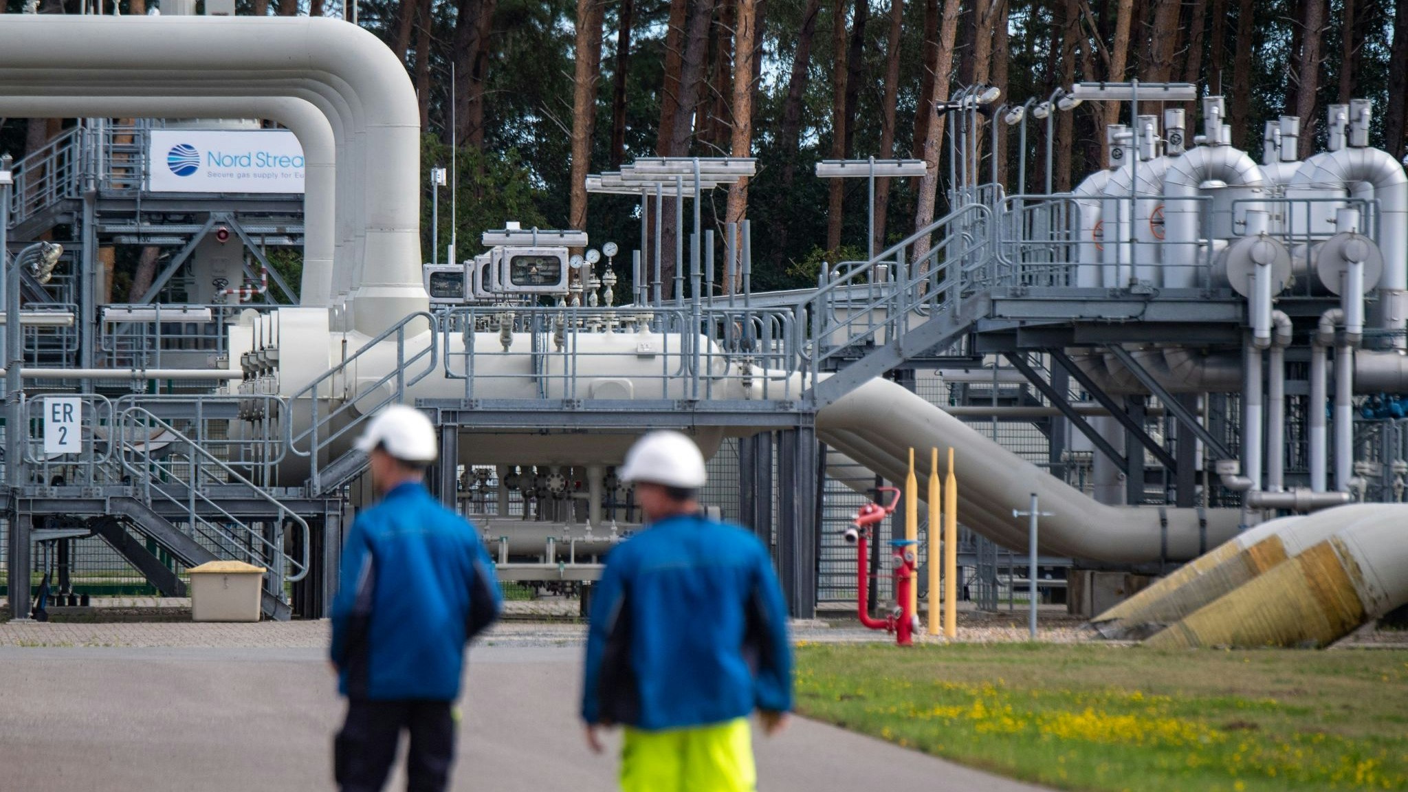 Keine Lieferung: Stillstand in der Gasempfangsstation der Ostseepipeline Nord Stream 1 in Lubmin. Foto: dpa/Sauer