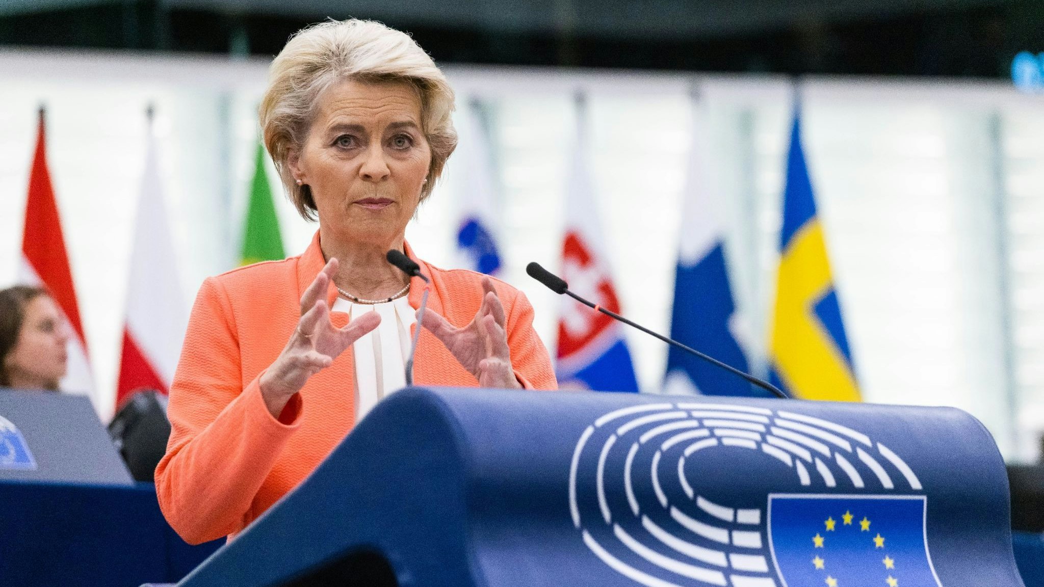 Ursula von der Leyen im Europäischen Parlament in Straßburg. Foto: dpa/von Ditfurth