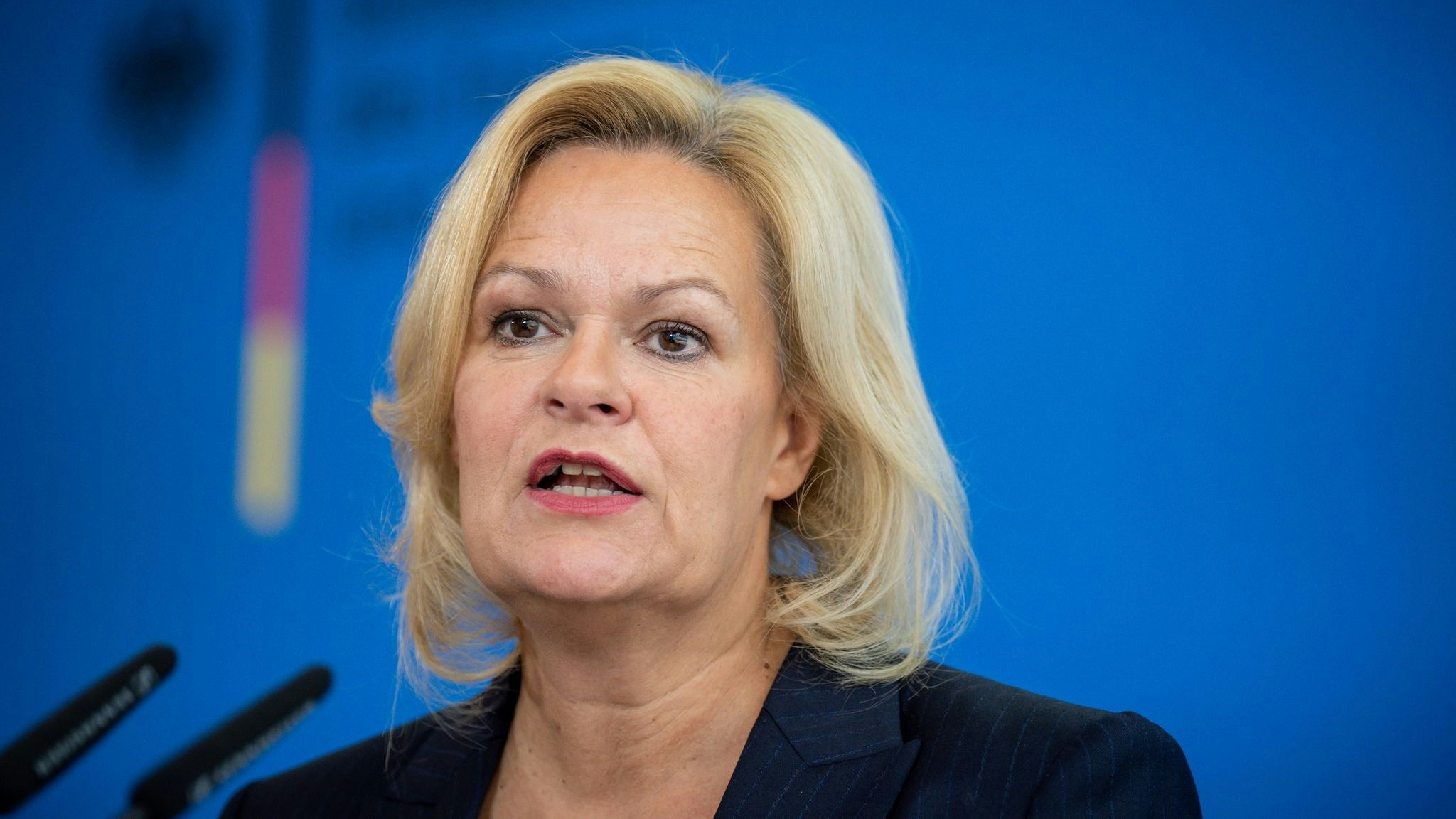 „Wir wollen, dass Fachkräfte schnell nach Deutschland kommen und durchstarten können“: Bundesinnenministerin Nancy Faeser. Foto: dpa/Kappeler