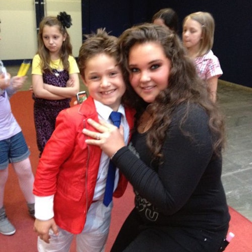 Gianni Laffontien bei seinem ersten Auftritt bei DSDS-Kids 2012 mit seiner Schwester Marcella. Foto: Frank