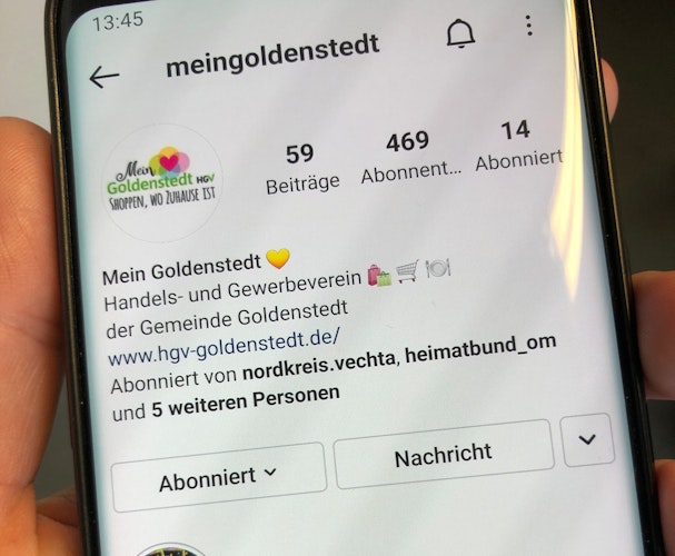 Auf dem Instagram-Account des HGV Goldenstedt soll künftig deutlich mehr los sein. Foto: Meyer