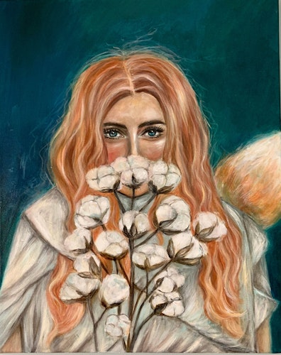 Von Surrealismus umgeben: Das Gemälde Fuchs-Mädchen“ ist mit weiteren auf Frailes Website zu sehen. Foto: Stilkenböhmer