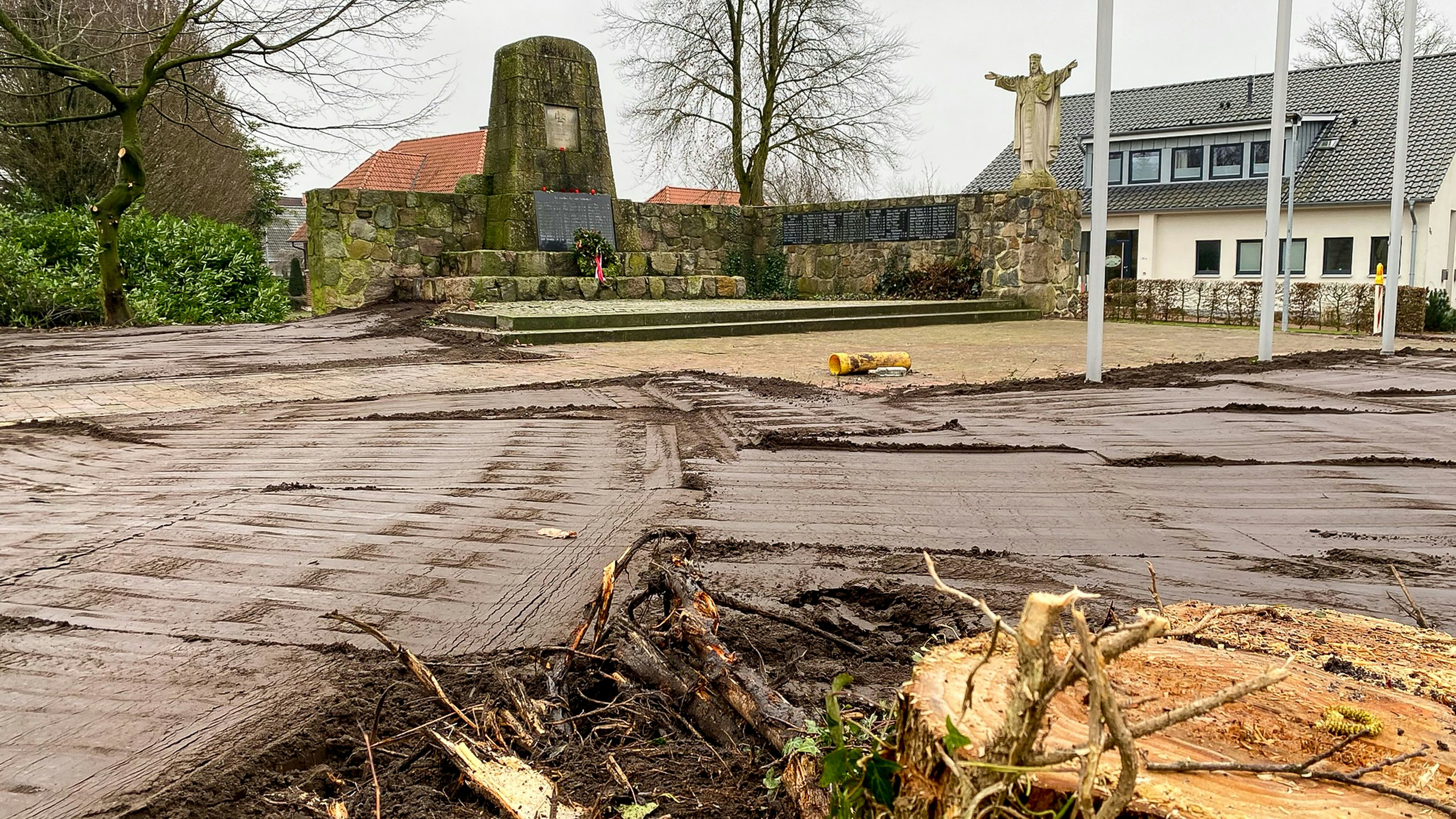Freies Feld: Die Stadt hat den Großteil des alten Bewuchses auf der Denkmalanlage beseitigen lassen. Foto: Freiwald