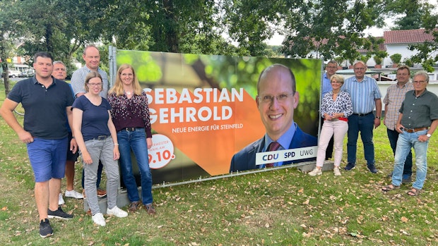 Erste Plakate stehen: Bürgermeisterwahl in Steinfeld rückt näher