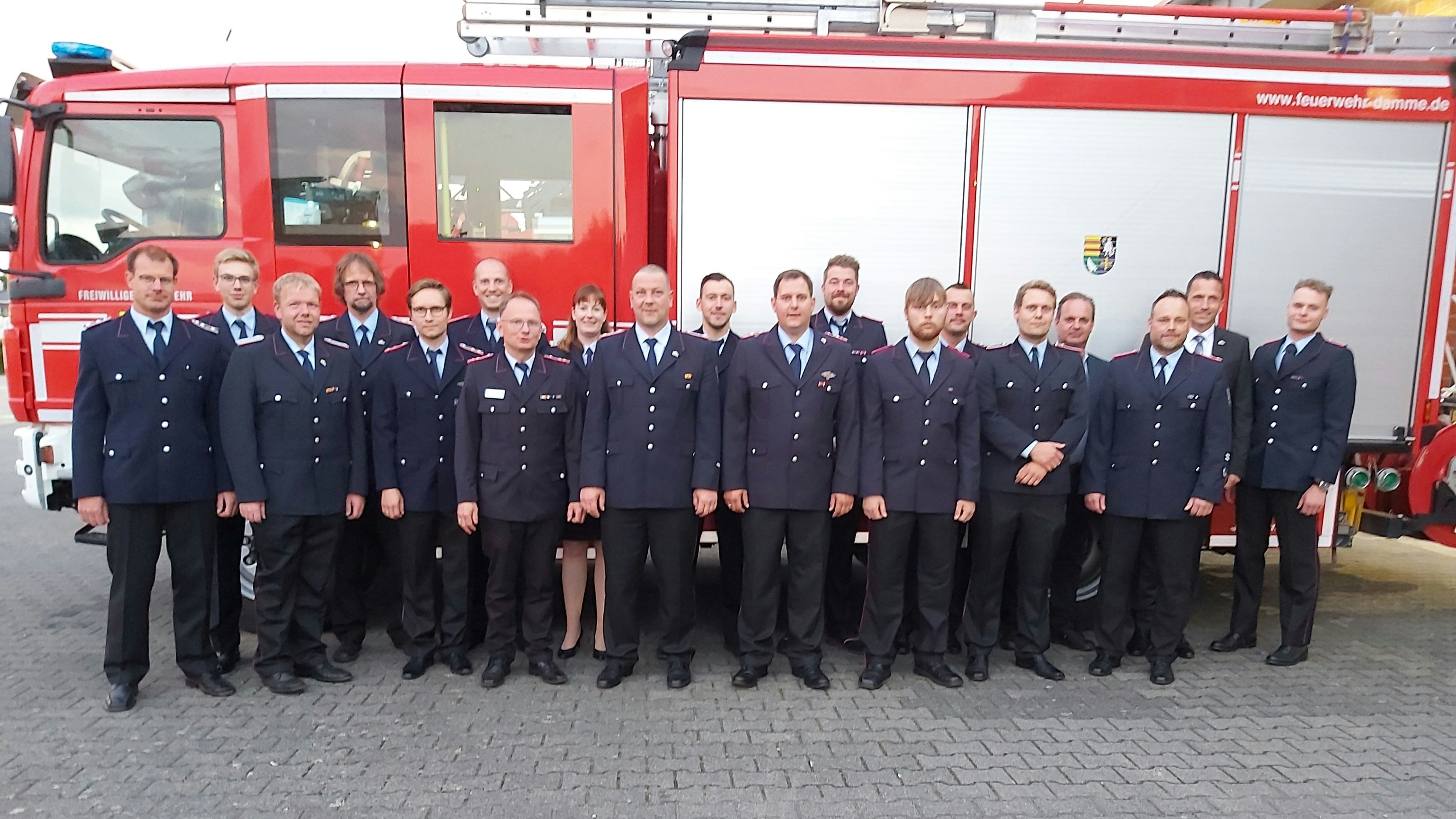 Stark aufgestellt: Die Feuerwehr Damme hat mittlerweile insgesamt 63 Mitglieder in der Einsatzabteilung. Foto: Feuerwehr Damme