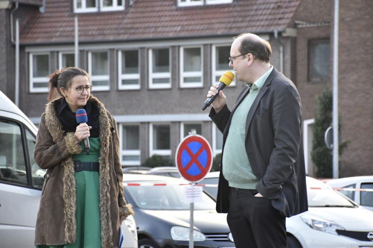 Talk-Format: Grünen-Kandidatin Tanja Meyer im Gespräch mit dem Grünen-Spitzenkandidaten Christian Meyer. Foto: Scholz