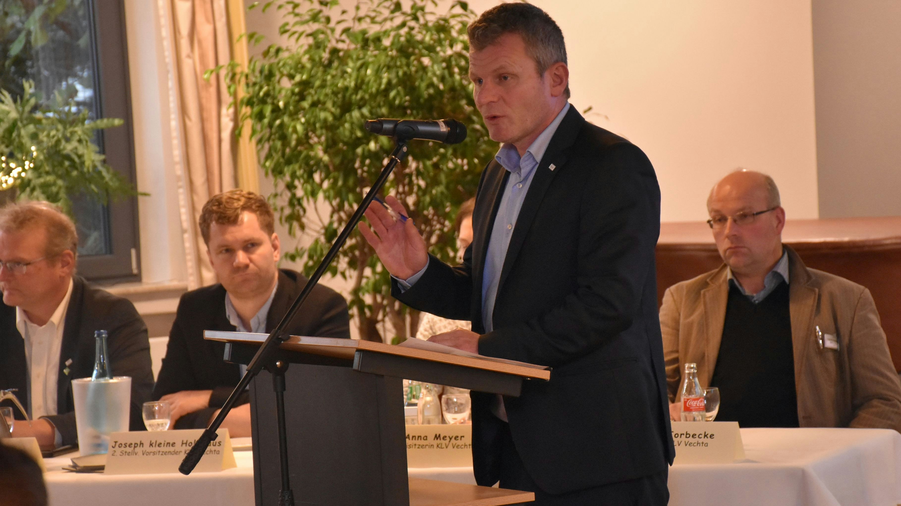 Sachlich im Ton, deutlich in den Worten: Dr. Johannes Wilking, Vorsitzender des Kreislandvolkverbandes Vechta. Foto: Böckmann
