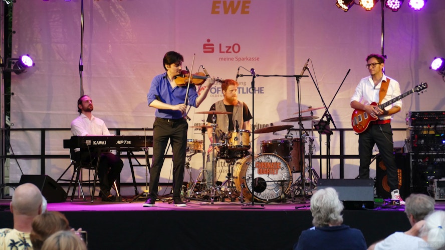 Voller Spielfreude: die Musiker des Chronatic Quartets. Foto: Frank Dierks