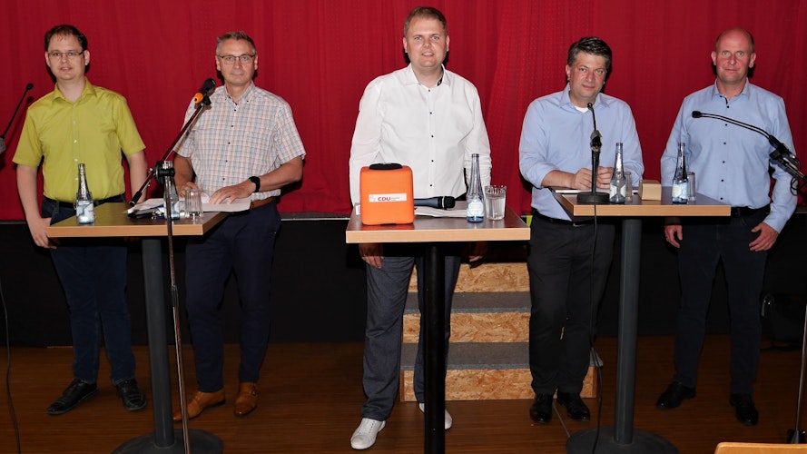 Die Diskussionsrunde: Malte Diehl (von links), Ulrich Erhardt, Tobias Lahrmann, Christian Calderone und Daniel Kathmann. Foto: Schmutte