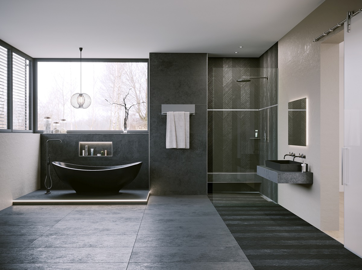 Eine entscheidende Rolle beim Bau eines modernen Bades spielt die bodengleiche Dusche. Foto: epr/Schlüter-Systems