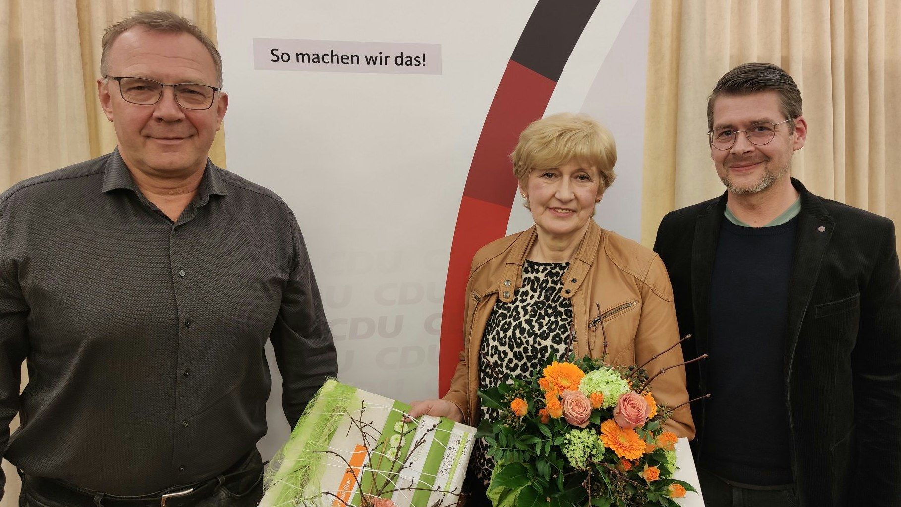 Drei prägende Gesichter der Holdorfer CDU: (von links) Vorsitzender Udo Schlarmann, Ehrenvorsitzende Silvia Boye und Fraktionschef Jan-Dierk Brand. Foto: Röttgers
