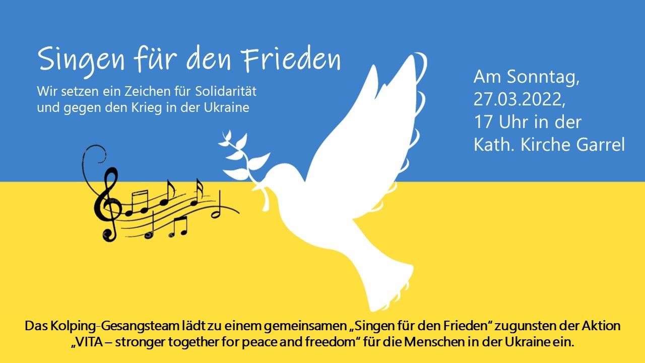 "Singen für den Frieden" lautete das Motto der Aktion, die am Sonntag um 17 in Garrel stattfindet. Foto: privat