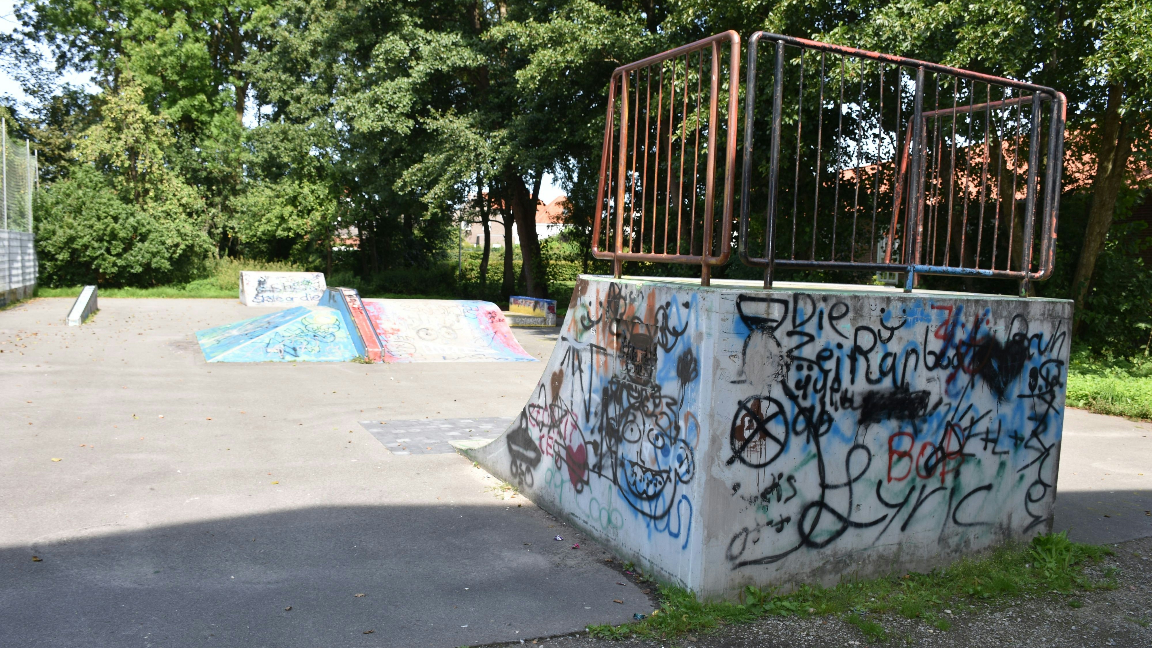 Ein beliebter Treffpunkt für Skater und Biker: der Skaterpark mit seinen fünf Hindernissen. Foto: Böckmann