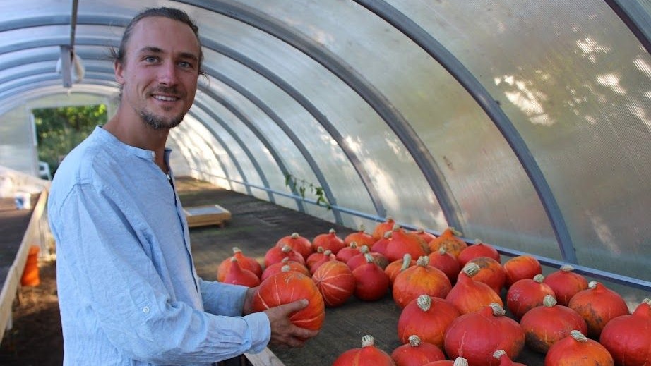Anbau ganz anders: Nick Rimmelspacher betreibt auf dem „Schürhof“ zusammen mit weiteren Bürgern eine Solidarische Landwirtschaft. Die möchte er jetzt sogar ausweiten.&nbsp; Foto: Ebenthal