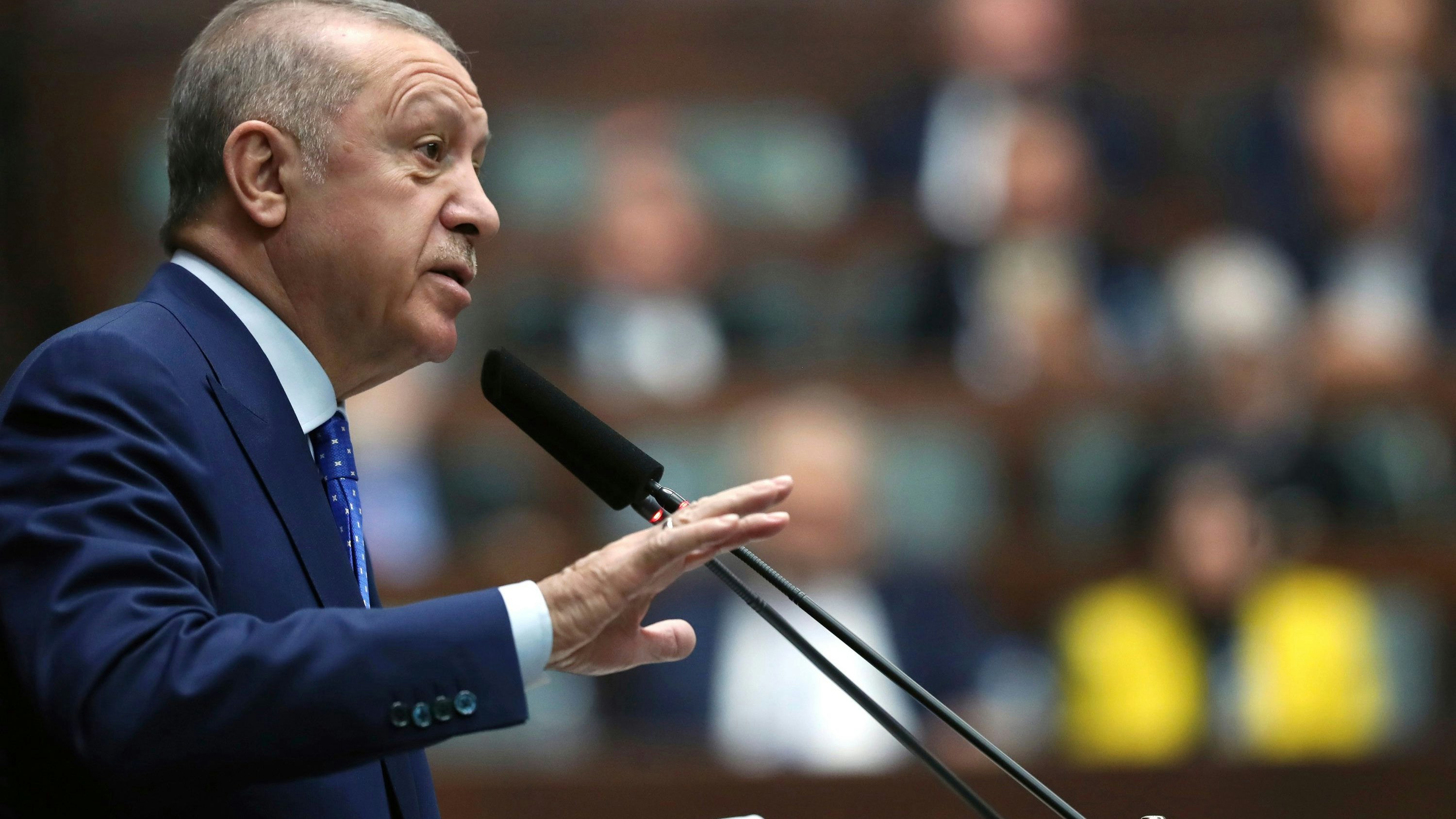 Stellt sich in den Weg: Der türkische Präsident Recep Tayyip Erdogan blockiert eine zügige Aufnahme Finnlands und Schwedens in die Nato. Foto: Uncredited/Turkisches Prasidialamt/dpa
