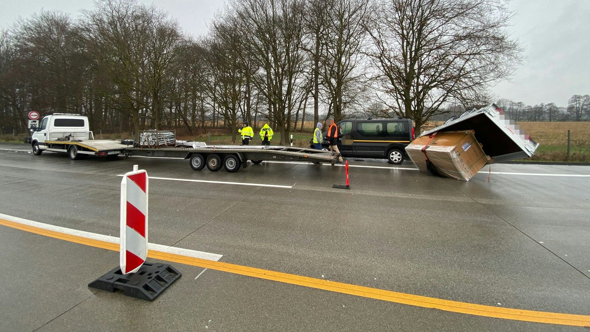 Verkehrsunfall auf der A1 bei Dinklage. Foto: Autobahnpolizei Ahlhorn