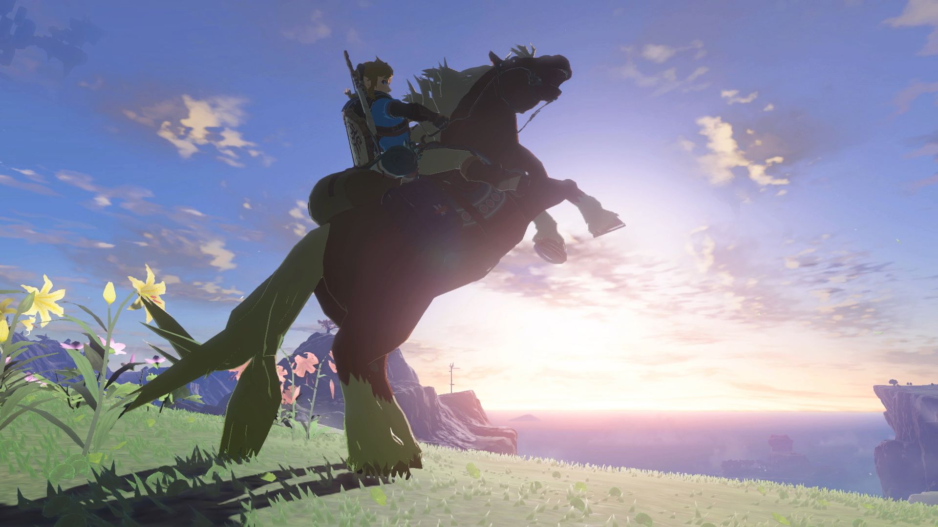 Link ist in „Tears of the Kingdom“ wieder zu Pferde unterwegs. Foto: Nintendo/dpa-tmn